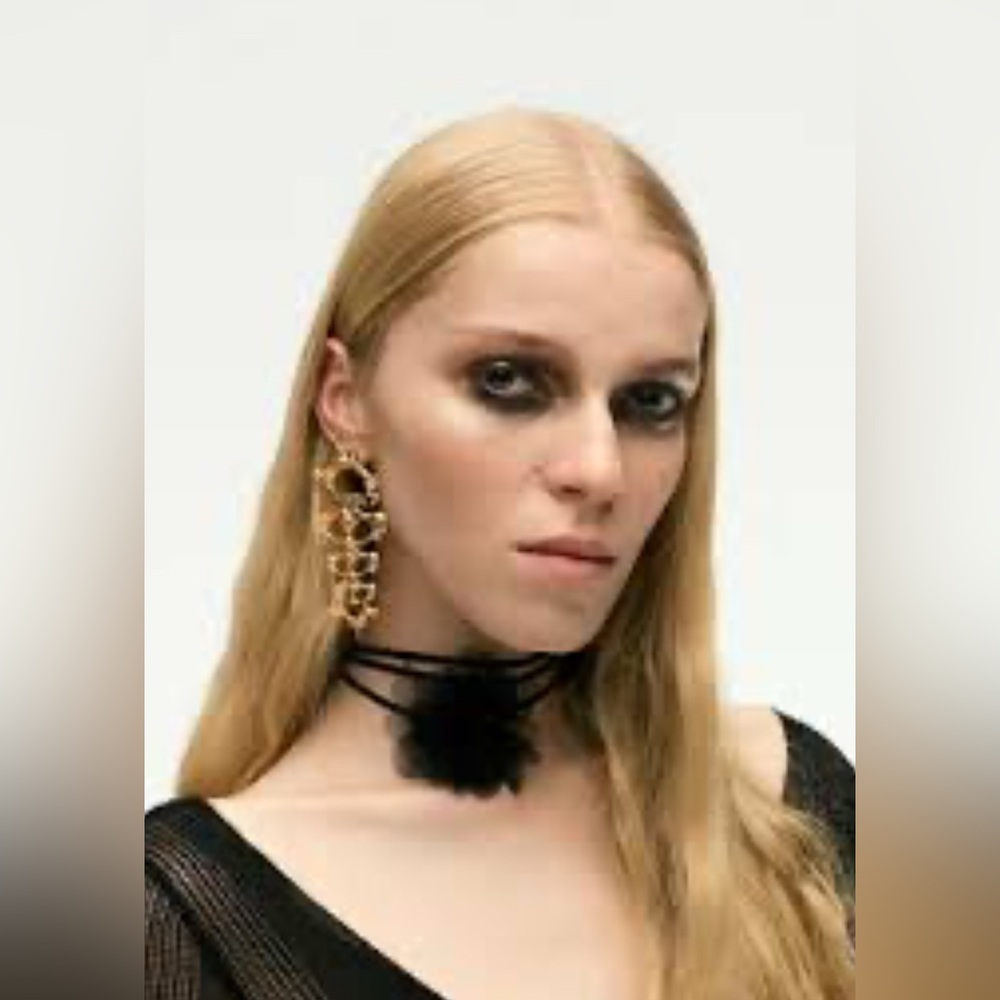 Gold Skeleton Statement Earrings - image 2